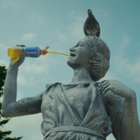 A Park Statue Feels the Burn in Lucozade Sports Get Moving Campaign