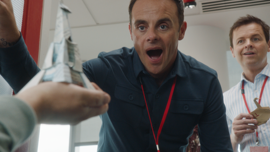 Ant and Dec Make Origami Out of Bills in Latest Bank of Antanddec Spot for Santander