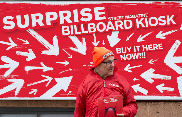 Surprise Magazine Street Vendors Become Visible with Billboard Kiosks