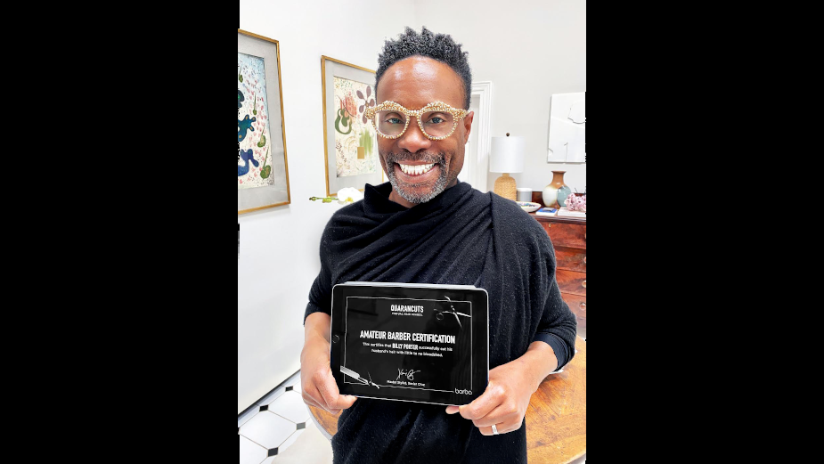 Billy Porter Takes the Cut at 'Quarancuts Virtual Hair School' from Grooming Boutique Barba 