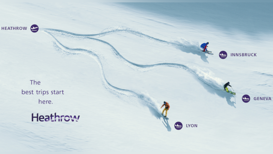 Ski Slopes Become Flight Paths in Heathrow Airport's Snowy Destination Campaign