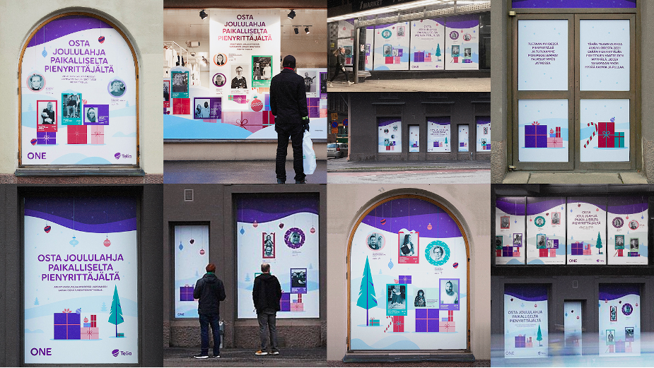 Helsinki’s Deserted Stores Transform into OOH for Small Businesses as Gift from Teleoperator