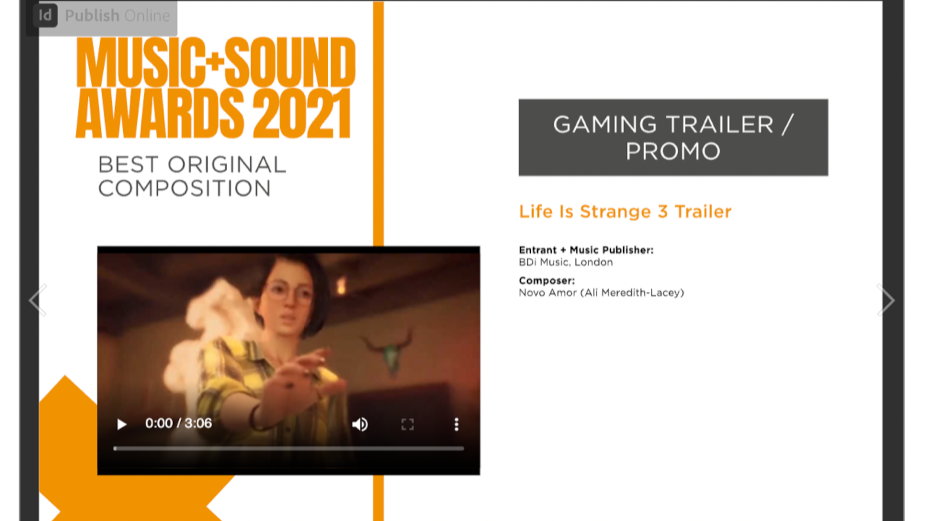 Novo Amor Wins Best Original Composition for 'Life Is Strange 3' Trailer