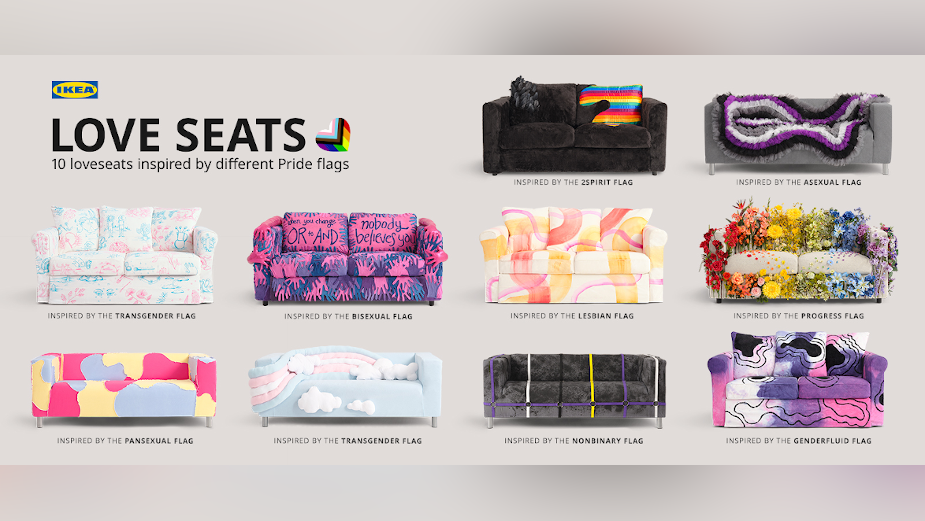 IKEA Canada Celebrates Diverse Love Stories with Love Seats Inspired by 2SLGBTQ+ Pride Flags