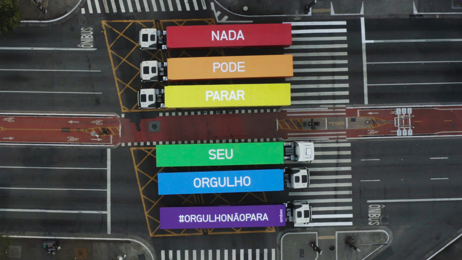 Ambev Trucks Make a Rainbow on Brazil's Most Famous Avenue 