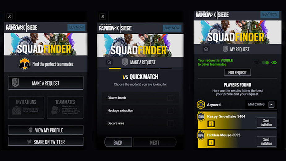 Biborg and Ubisoft Launch SquadFinder for Tom Clancy's Rainbow Six Siege