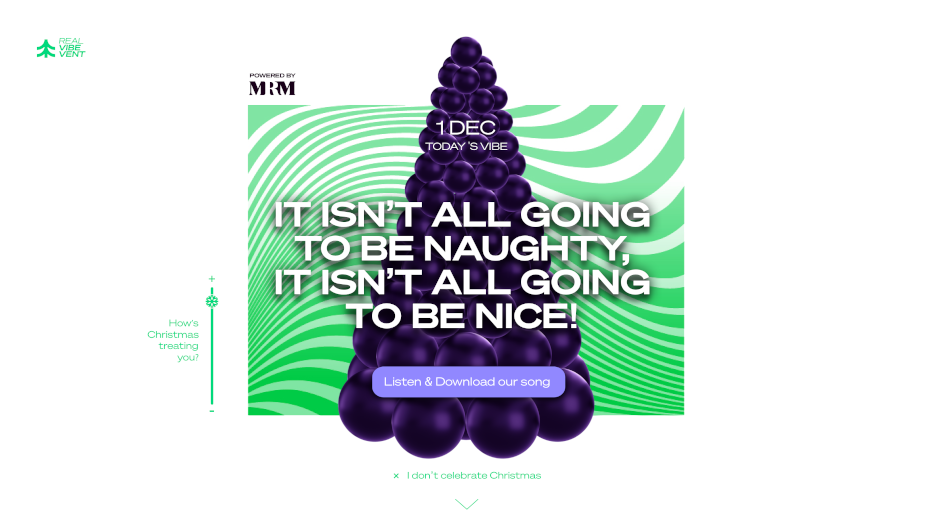 MRM's Real Vibe-Vent Calendar Captures the UK's 'Vibe' with the Festive Season 