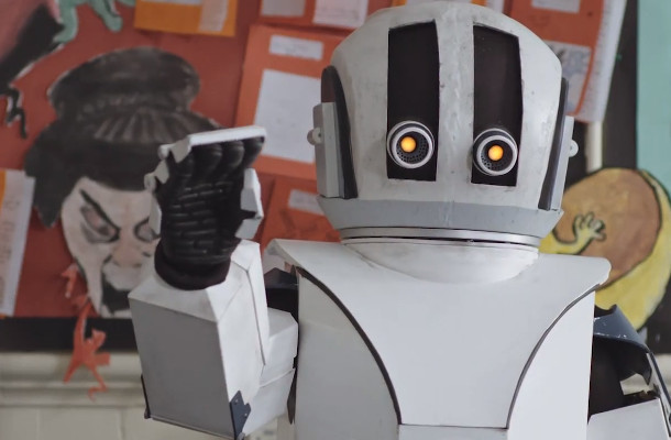 Awkward Robot Struggles to Fit in at School in Powerful War Child Film