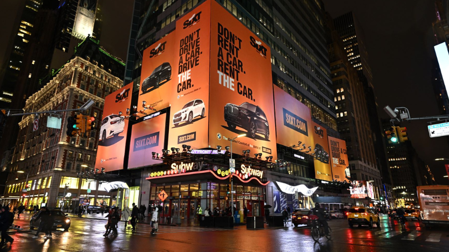 SIXT Takes over Times Square with Bright Orange 'Rent THE Car' Billboards