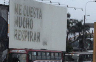 The Message on This Billboard Was Written in Ink Made out of CO2 Pollution 