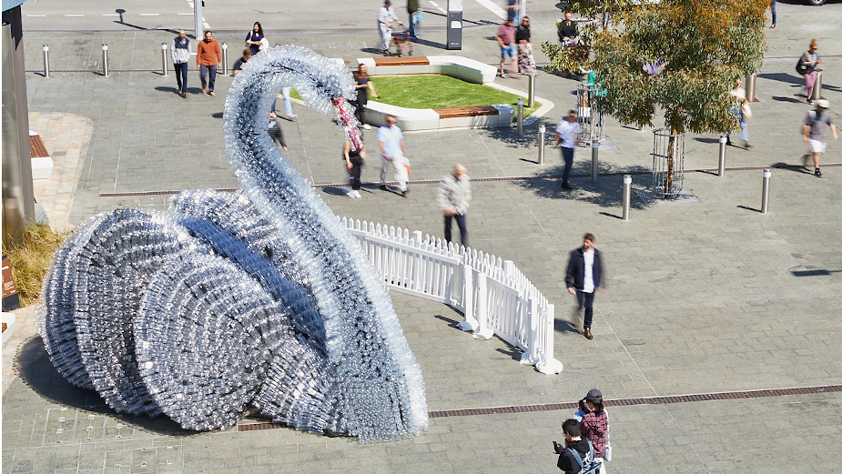 The Works Unveils Giant Black Swan to Launch Containers for Change in WA