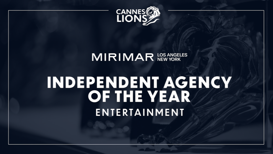 MIRIMAR Named Cannes Lions Independent Agency of the Year – Entertainment