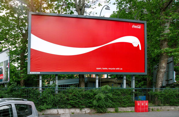 Coca-Cola Makes Separate Collection Bins Impossible to Miss with Bold Billboards
