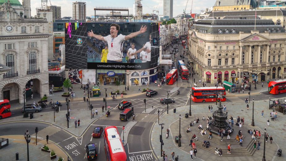 Action from UEFA Euro 2020 Games to Be Aired on the World Famous Piccadilly Lights
