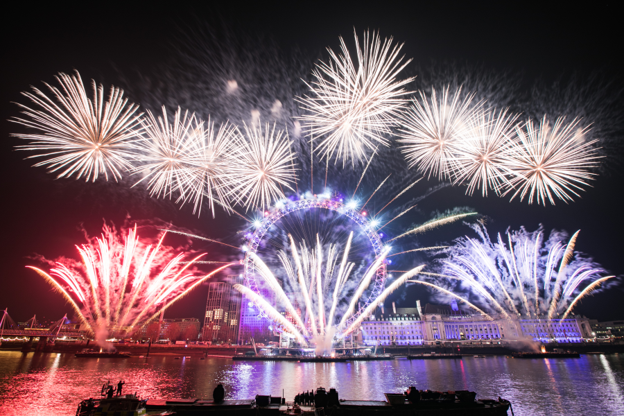 London’s Fireworks Celebrate a New Decade and Mark the Start of the UEFA EURO 2020 Year