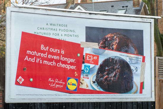 Lidl Cheekily Trolls Its Competitors' Billboards for Christmas 
