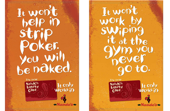 Nando’s Loyalty Card ‘It Only Works in Nando’s’