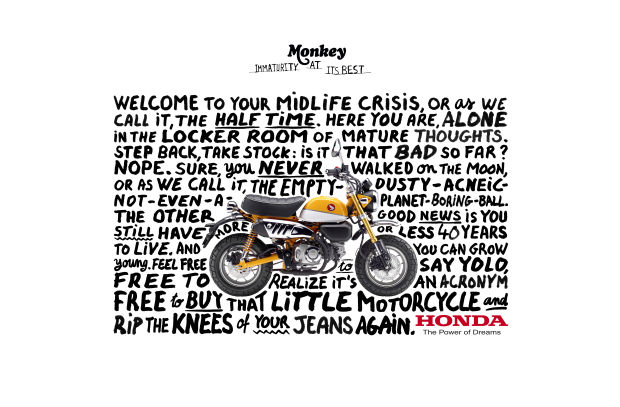 Honda's Iconic Monkey Motorcycle Returns with Bold Print Campaign