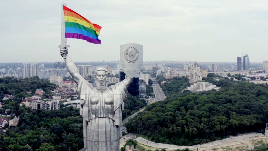How Drones and a Rainbow Flag Turned a Communist Statue into a Symbol of Equality
