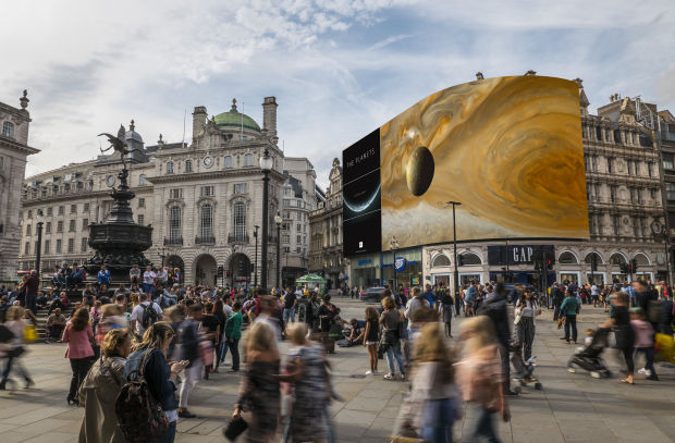 Piccadilly Circus Lights up The Planets for New BBC Series