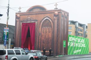 Paddy Power Erects Giant Drive-Thru Confession Box to Prepare Ireland for Pope Visit