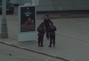 This Russian Ad for Banned Food Plays Peek-a-boo with Moscow Police