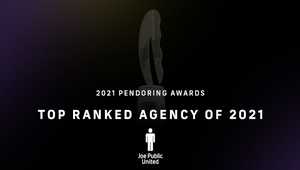 Joe Public United Ranked Number One in the Top 12 Agencies at the 2021 Pendoring Awards